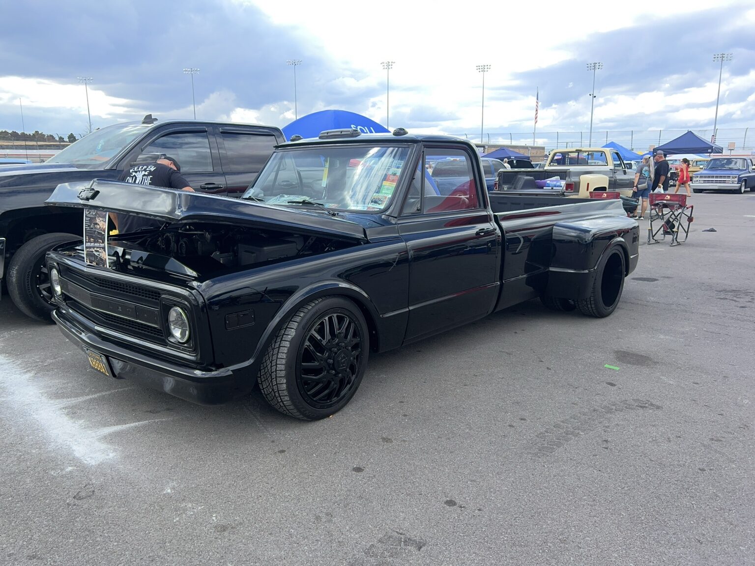 Black lowered Chevrolet C10 at C10 Nationals Nashville 2026