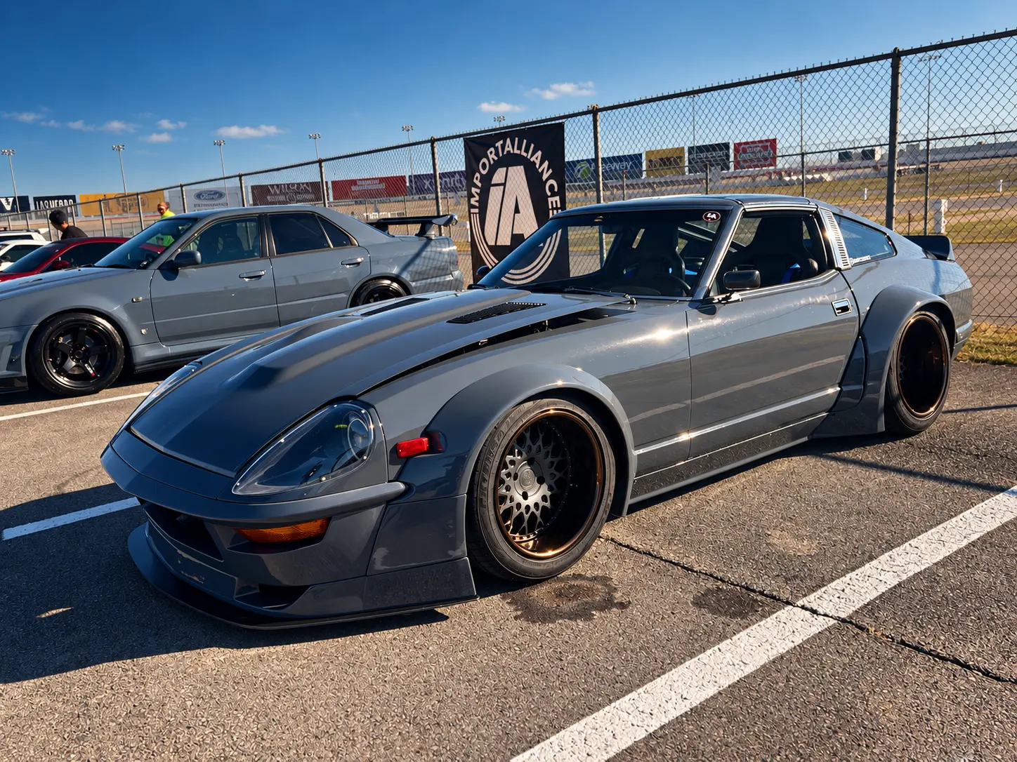 Silver widebody Datsun 280Z photographed at ImportAlliance Fall 2026