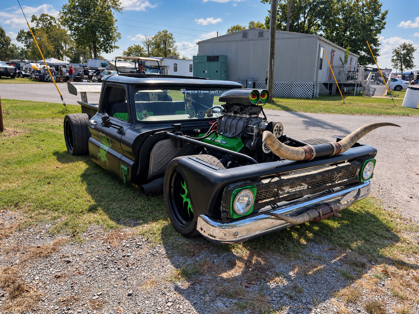 Black and green blown custom C10 at the Fall Redneck Rumble 2026