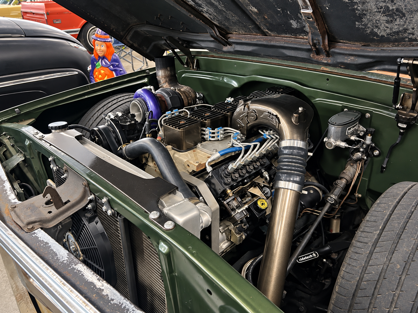 Turbo diesel engine swap displayed at the Fall Redneck Rumble 2026