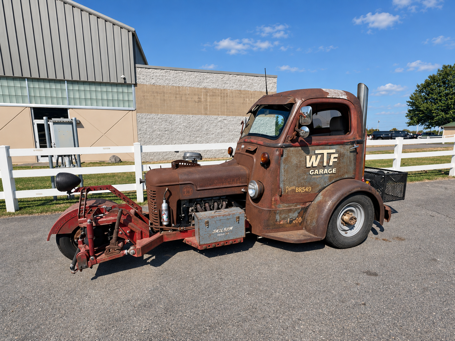 Three-wheel WTF Garage rat rod at the Fall Redneck Rumble 2026